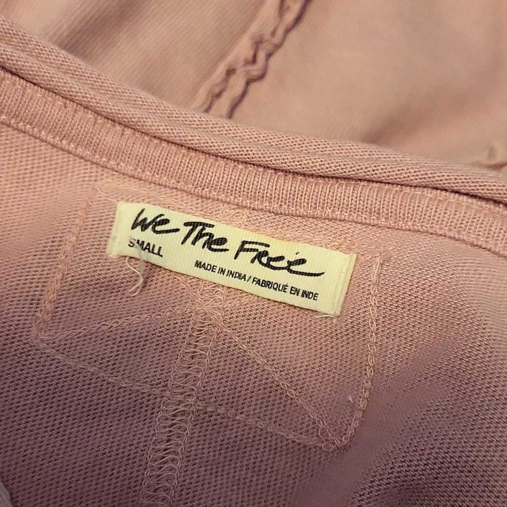 We The Free People Lilac Pink Tee Top Small Oversized Crinkled Short Sleeve Boxy - Picture 5 of 5